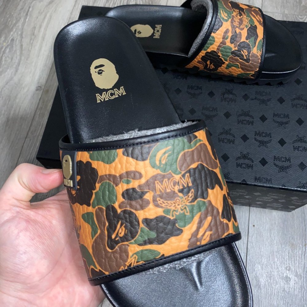 BAPE x MCM Slides (Size 8.5)